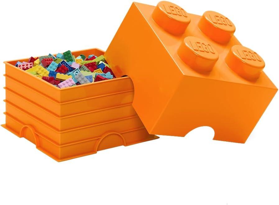 Room Copenhagen LEGO Storage Brick Drawer 4, 9-3/4 x 9-3/4 x 7-1/8 Inches, Bright Yellow (4003) | Stackable Storage Box Storage with Lid Toy Organization Home Decor Office Kids Room
