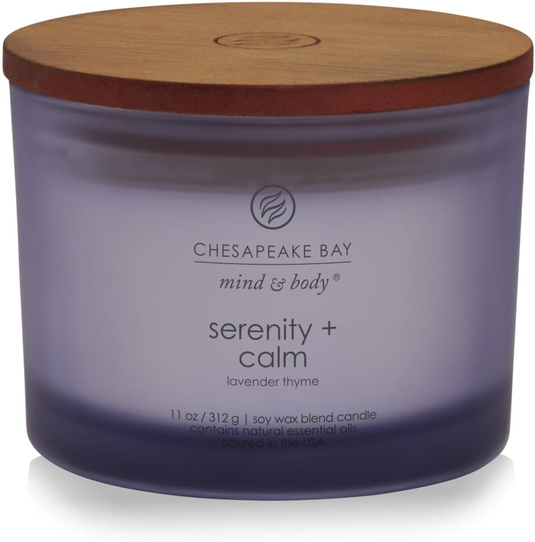 Chesapeake Bay Balance + Harmony Scented Candle Water Lily Pear Fragrance 50 Hours Burn Time Warm & Decorative Soy Wax Blend