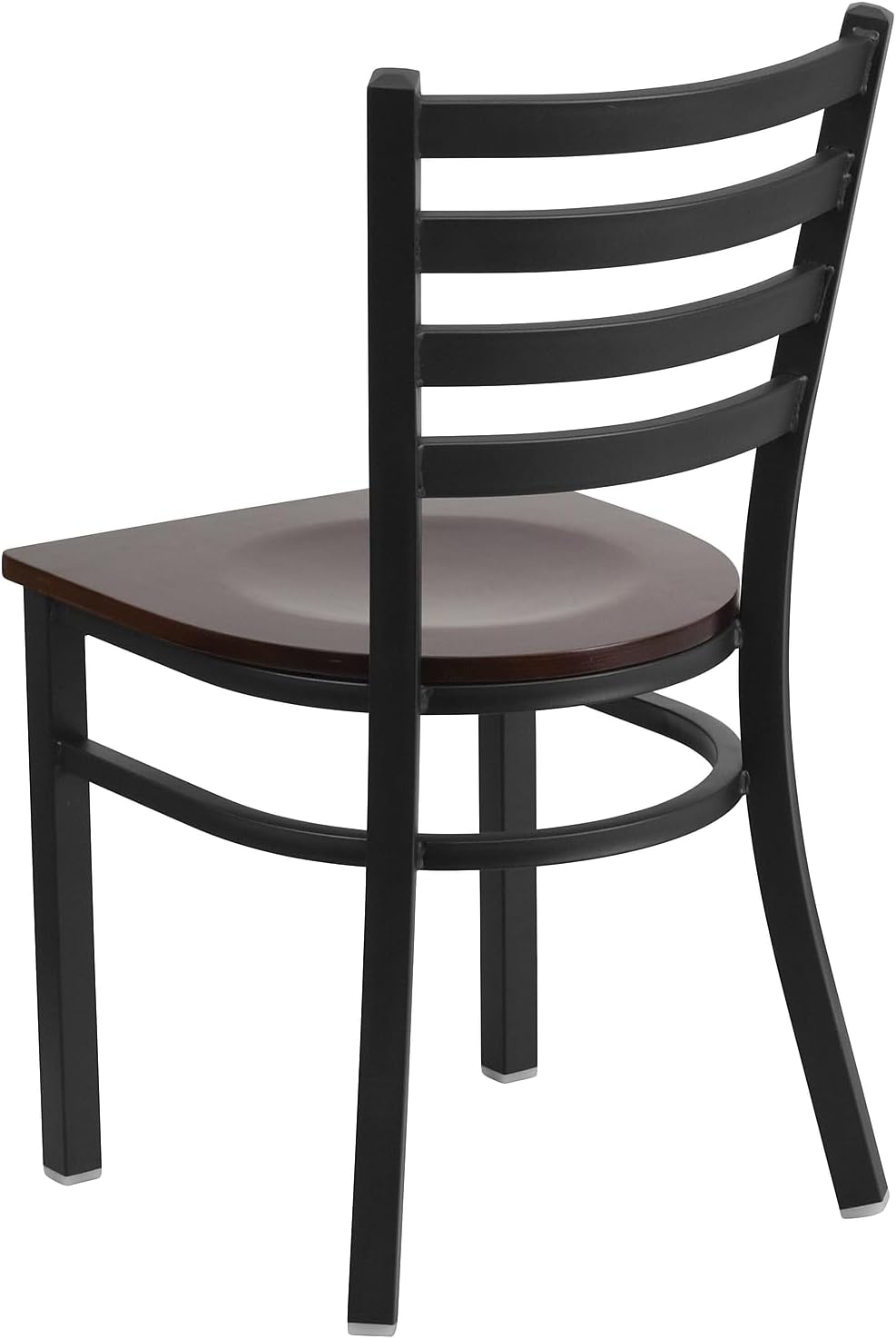 Flash Furniture Hercules Series Commercial Ladder Back Restaurant Chairs, Modern Lightweight Metal Dining Chairs with Padded Seats, Set of 2, Black