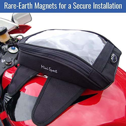 Mini Sport Magnetic Motorcycle Tank Bag for Securely Storing Essentials on Daily Rides | Low-Profile Design, Water-Resistant, UV-treated Polyester