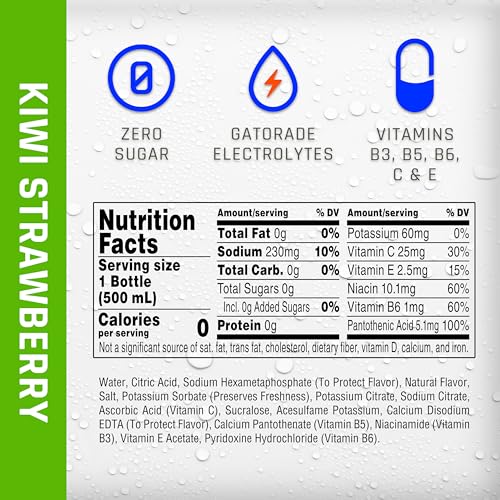 Propel, Kiwi Strawberry, Zero Calorie Sports Drinking Water with Electrolytes and Vitamins C&E, 16.9 Fl Oz (12 Count)