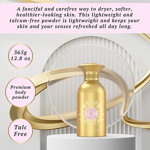 Talc-Free Body Powder for Women for Daily Use and After Bath - Ballerine 365 g (Puff not Included)
