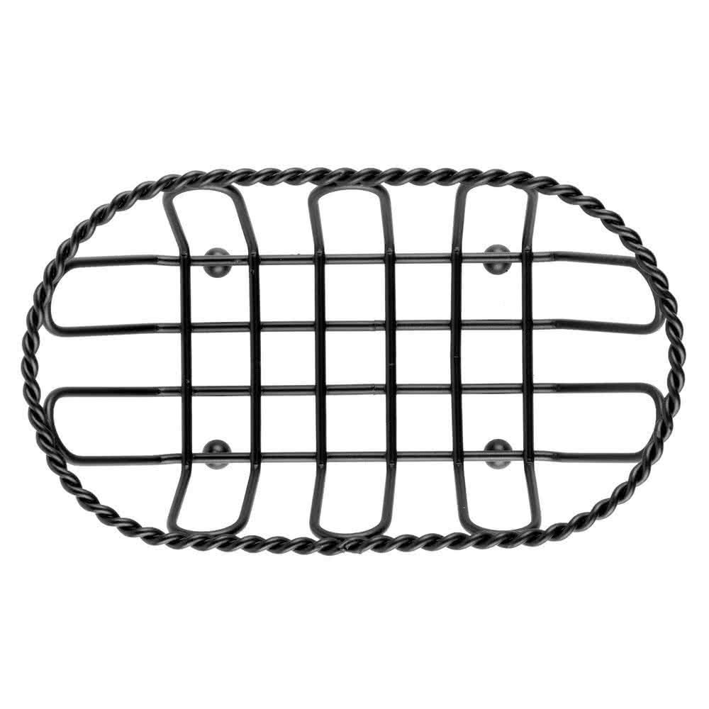 G.E.T. 4-33453 Black Oblong Braided Rim Metal Wire Basket Iron Powder Coated Wire Baskets Collection, Oval shape | Dishwasher safe, Braided design
