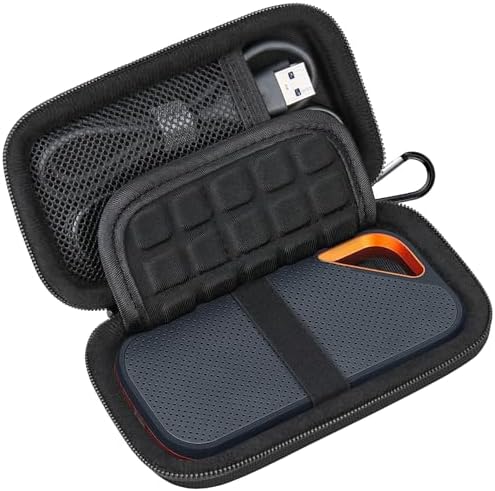 Lacdo Hard Carrying Case for SanDisk Extreme Pro/SanDisk Extreme Portable External SSD 500GB 1TB 2TB 4TB 8TB USB-C Solid State Drive EVA Shockproof