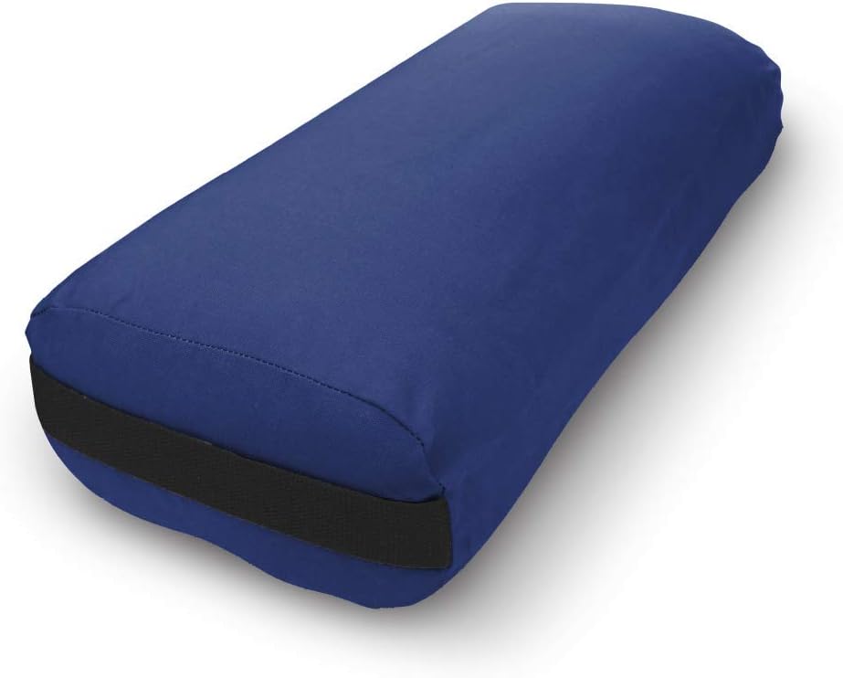 Bean Products Cotton Batting Yoga Bolster - Studio Grade Round or Rectangular Restorative Yoga Pillow for Pilates and Yin Practice - Soft Yet Firm Support with Cotton Cover - Made in The USA