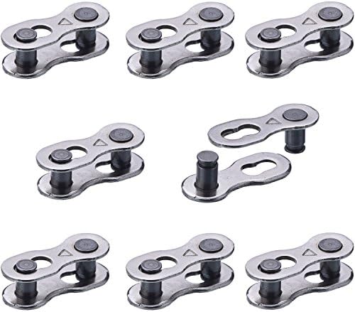 8 Pairs Bicycle Missing Link for 6, 7, 8, 9, 10 Speed Chain Master Link for Bicycle Chain Reusable Bike Parts, Silver
