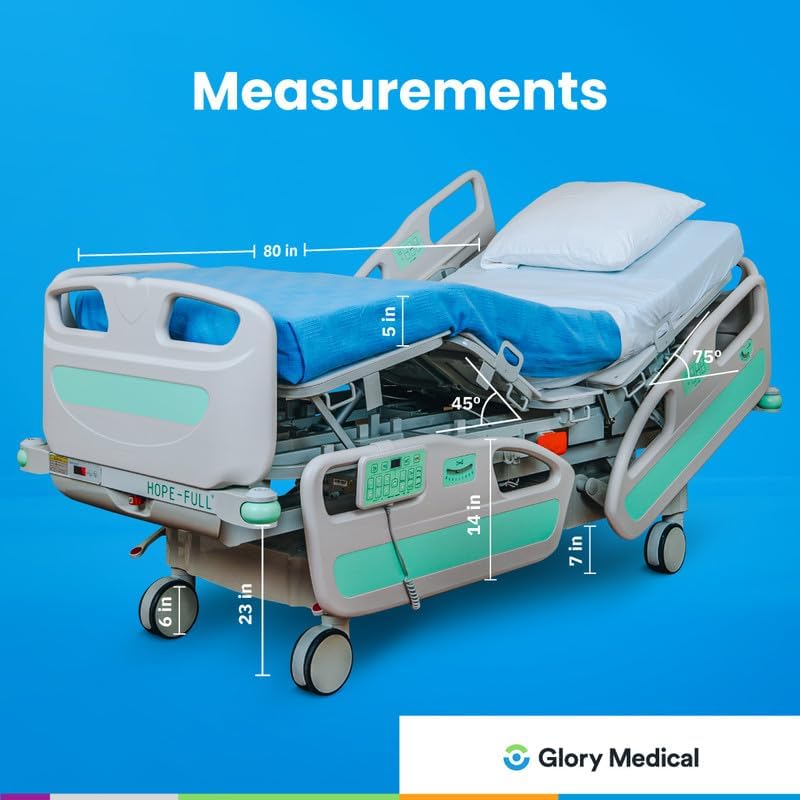 HopeFULL HC‑9 EZ‑Turn ICU Hospital Bed with Lateral Tilting, 12‑Piece 4.7" Foam Mattress, LINAK Motor, Built‑in Weight Scale, Central Locking