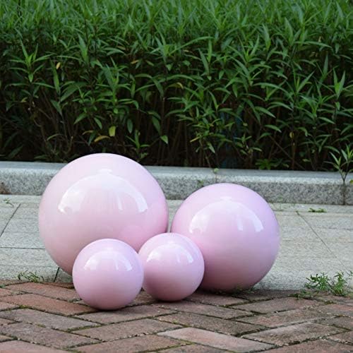 10 Inch Pink Stainless Steel Gazing Ball, Mirror Globe, Garden Decoration