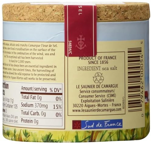 Le Saunier De Camargue | French Fleur Del Sel | Finishing Sea Salt, 4.4 oz (Pack of 4)