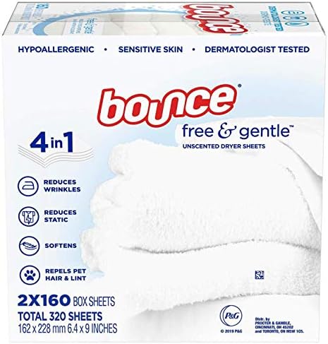 Bounce Free & Gentle Unscented Dryer Sheets, 320 ct.