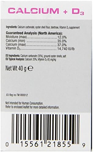 Exo Terra Calcium + D3 Powder, Ultra-fine, 3.2 oz. | Phosphorus Free Formula Boosts Bone Health & Calcium Absorption, Ideal for Insects, Fruits & Veggies
