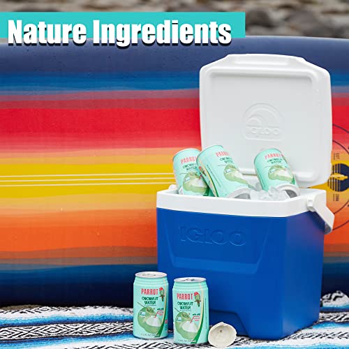 Parrot Brand Coconut Water with Pulp 10.5 fl. oz【New Packaging】Refreshing Coconut Taste Natural Essential Plant Based Non-GMO Electrolytes