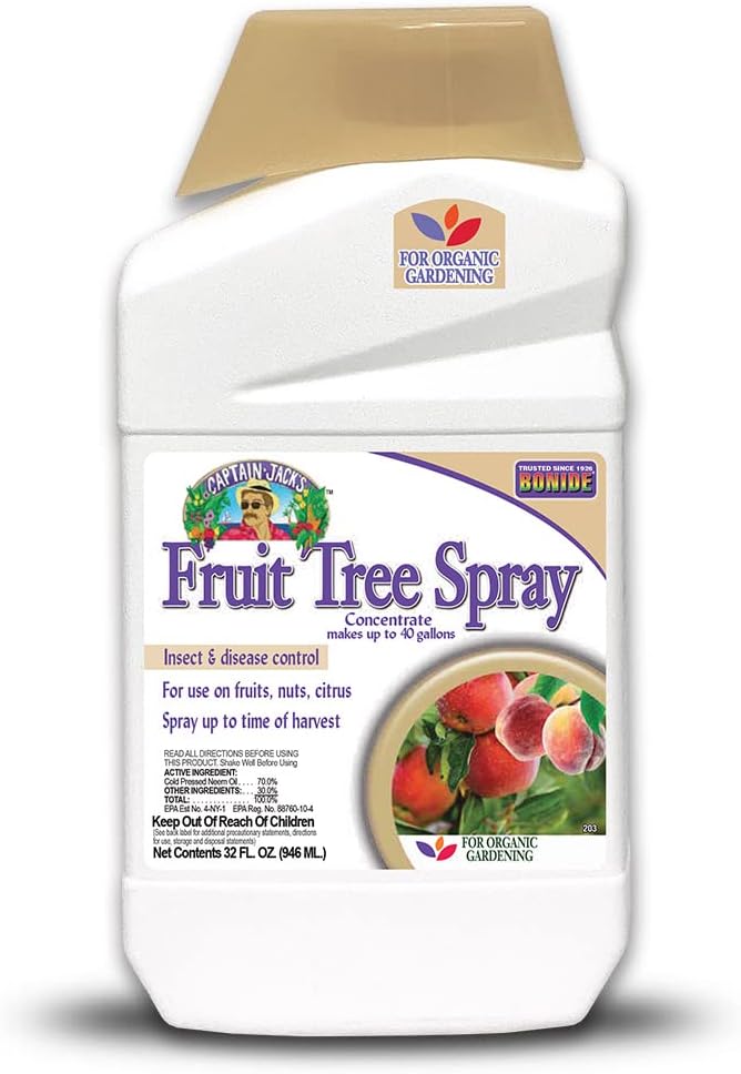Bonide Captain Jack's Fruit Tree Spray, 16 oz Concentrate, Insect & Disease Control Spray for Organic Gardening