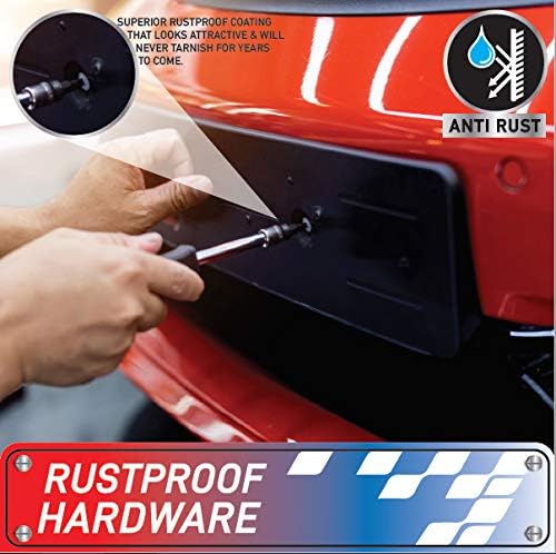 USA Fastener Stainless Steel Screws | Rust Proof, Chrome Locking Screws Set of 4 for License Plate Security to Secure Frames and Covers