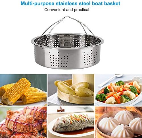 Accessories Set for Instant Pot 6 Qt 8 Quart | with Steamer Basket Cheesecake Pan Egg Steam Trivet Silicone Mold Mitts Tong