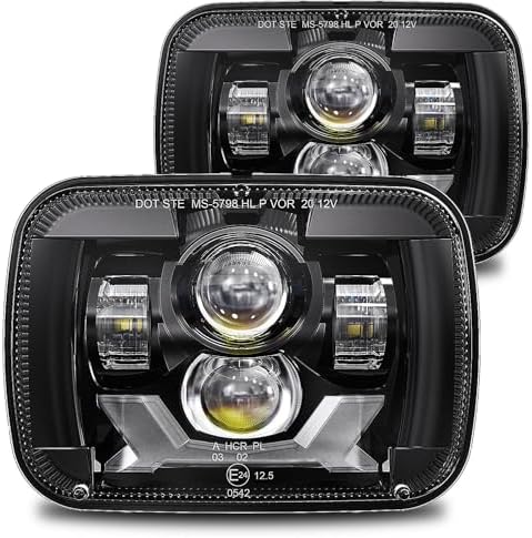 5x7 7x6 Inches LED Headlights H6054 Hi/Low Sealed Beam DOT/SAE Headlamps