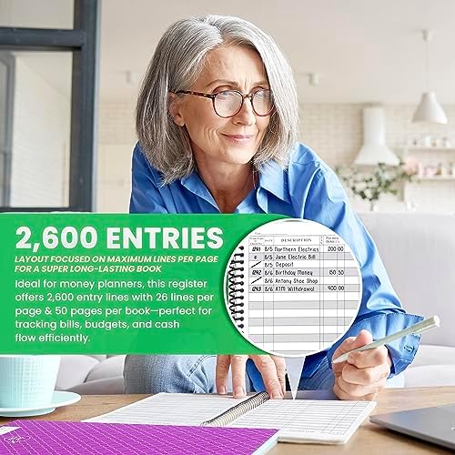 The Superior Register's Premium Check Book Register & Debit Card Ledger Notebook - Checking Account Register, Business Ledger