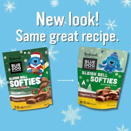 Blue Dog Bakery Natural Dog Treats, Softies, Peanut Butter Flavor, 16.2oz Bag, 6 Bags | Soft & Chewy Oven-Baked Dog Treat Chews, Made with Real Peanut Butter & Other Real Premium Wholesome Ingredients in the USA