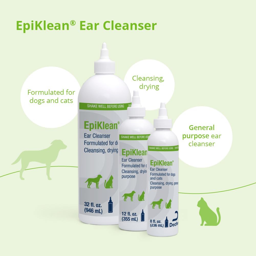 EpiKlean® Ear Cleanser for Dogs and Cats, 12 Fl Oz | Cleansing, Drying, General Purpose; Packaging May Vary