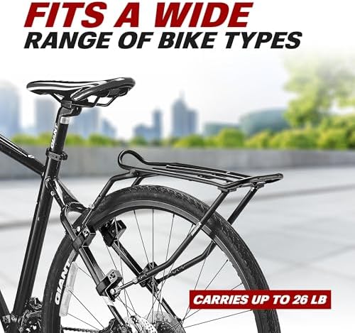 Ibera Bike Rack - Bicycle Touring Carrier Plus+ for Disc Brake/Non-Disc Brake Mount, Fat Tire Bikes, Frame-Mounted for Heavier Top & Side Loads, Height Adjustable for 26"-29" Frames