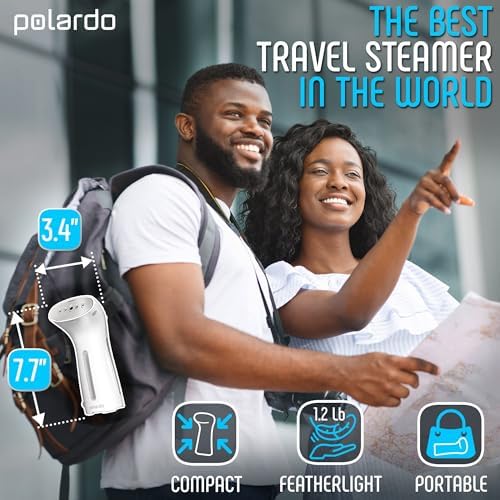 Polardo Travel Garment Steamer - Compact Portable Handheld Clothes Steamer with 360° Anti-Spill Technology
