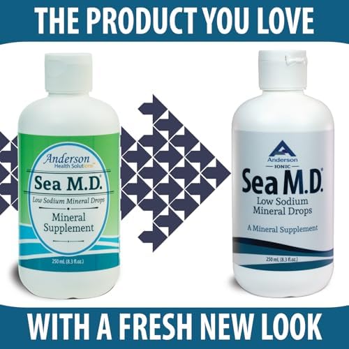 Anderson Sea M.D. Concentrated Trace Mineral Drops, 79 Trace Minerals with Magnesium, Sodium and Chloride Electrolytes - Supports Hydration, Energy, Muscles and Bone Health - 4 Fl Oz, 60 Servings