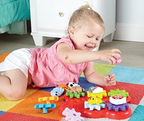 Learning Resources Barnyard Friends Build & Spin - Toddler Sensory Toys, Montessori Building Set, Preschool STEM, Busy Board Cogs and Gears for Kids