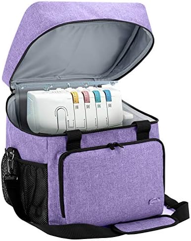 LUXJA Serger Machine Carrying Case with Bottom Wooden Board, Gray
