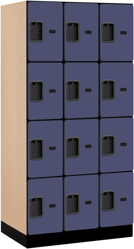Salsbury Industries Four Tier Designer Wood Locker, Mahogany, 6' 3" x 18"