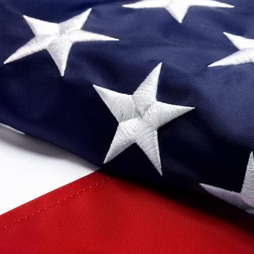 American Flag 4x6 Ft Embroidered Stars Sewn Stripes with Stripes Brass Grommets Heavy Duty Durable Stitched Nylon for Outdoor Vivid Color and