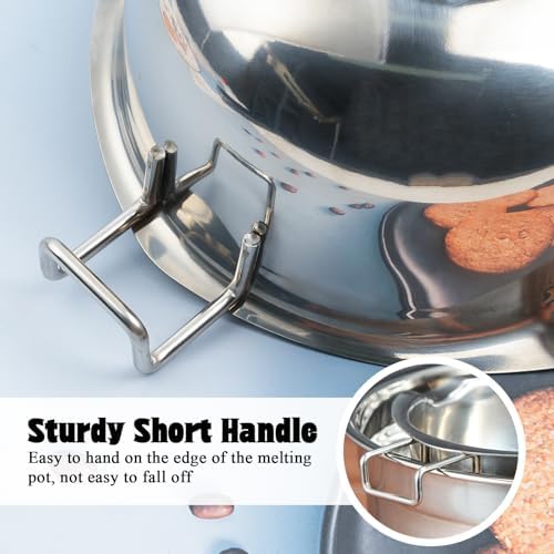 2 Pieces Stainless Steel Double Boiler Pot with 2 Metal Spoon, Chocolate Melting Pot for Melting Chocolate, Butter, Cheese