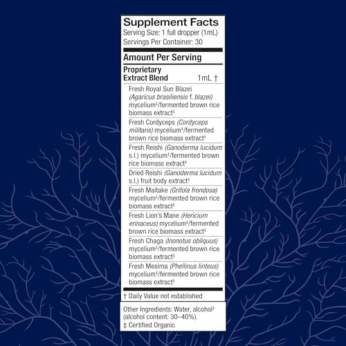 Host Defense Stamets 7 Extract - 7 Species Blend - Mushroom Supplement for Immune Support with Royal Sun Blazei, Cordyceps, Reishi, Maitake, Lion's Mane, Chaga & Mesima - 2 fl oz (60 Servings)*