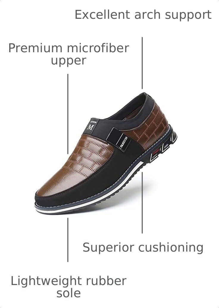 COSIDRAM Mens Casual Shoes Dress Sneakers Loafers Comfort Walking Shoes | Lightweight slip-on for hassle-free wear. Cloud-like comfort, sock-friendly fit for daily & semi-formal occasions.