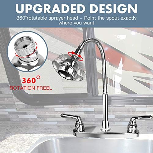 RV Kitchen Faucet,Camper RV Sink Faucets Kitchen Replacement,8 inch 2 Hole