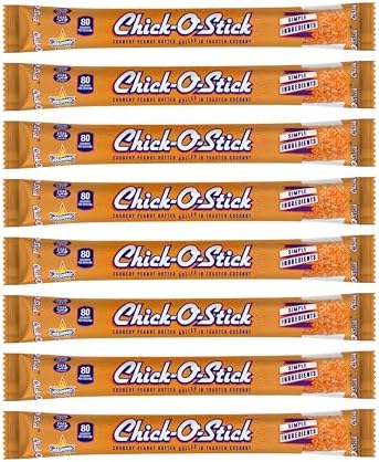 Atkinson's Chick-O-Stick - Crunchy Peanut Butter Rolled in Toasted Coconut - Gluten Free, Kosher, Vegan