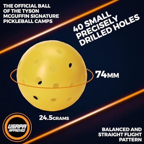 Tourna Strike Outdoor Pickleballs (36 Pack) USAPA Approved, Optic Yellow (PIKL-36-OY-O)