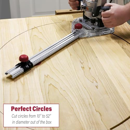 Milescraft 1219 Circle Guide Kit- Precision Router Circle Cutting Jig For Cutting/Routing Circles From 1.5” Up To 52” with Offset Base