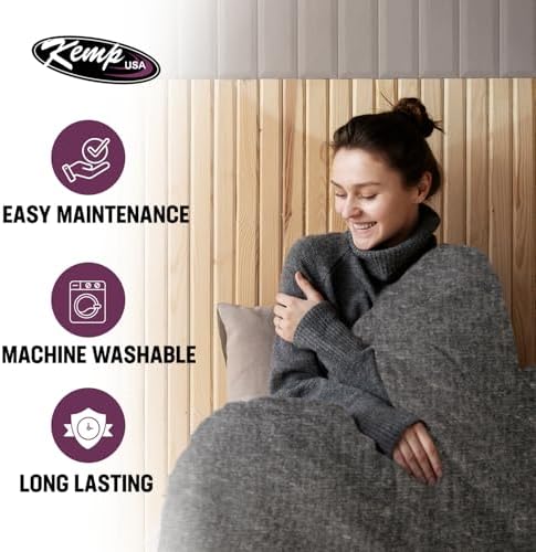 Kemp USA Wool Blanket 60 x 84 Inch Fire Retardant Military Survival Camping