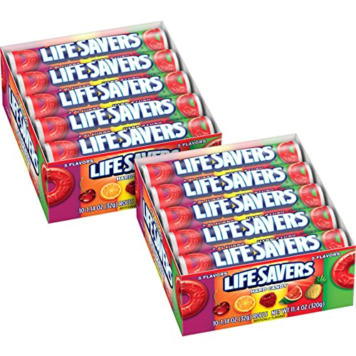 LIFE SAVERS Butter Rum Hard Candy Bulk, 1.14 ounce (20 Single Packs) | Buttery rum hard candy in single packs, easy to share at the desk, on commutes, road trips or in a candy bowl at game night
