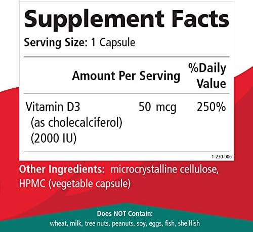 PURE ESSENCE LABS Vitamin D 2000 IU - Best Immune Support for Adults - Organic & Natural Vitamins - Immunity Booster & Dietary Supplements (30