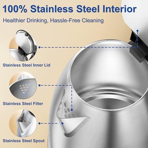 TOPWIT 2.0L Glass Electric Kettle, Hot Water Boiler, BPA-Free
