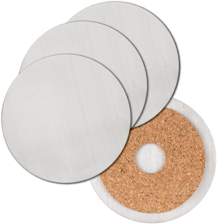 Thirsty Rhino Merendo Stainless Steel Beverage Coaster (Round Set of 4)