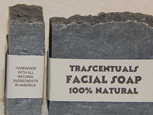 Acne Soap Natural Facial Bar Contains Tea Tree Oil Activated Charcoal Shea Butter Coconut and Olive Oil Comes With Case Chemical Free (BLUE)