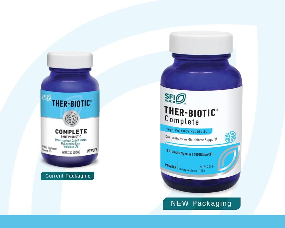 Klaire Labs SFI Health Ther-Biotic Complete Probiotic Powder, 64g | Men's and Women's Probiotics for Digestive Health & Immune Support, 100 Billion CFU, Dairy-Free, Hypoallergenic