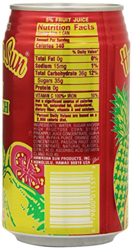 Hawaiian Sun Drink, Luau Punch, 11.5-Ounce (Pack of 24)