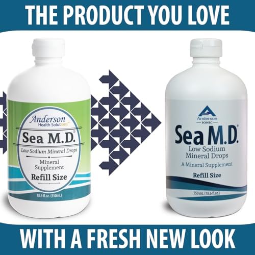 Anderson Sea M.D. Concentrated Trace Mineral Drops, 79 Trace Minerals with Magnesium, Sodium and Chloride Electrolytes - Supports Hydration, Energy, Muscles and Bone Health - 4 Fl Oz, 60 Servings