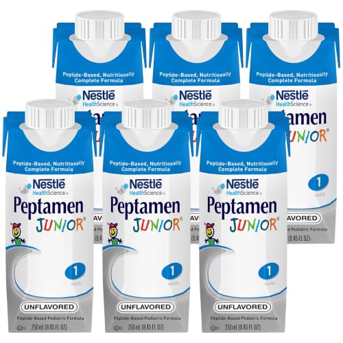 Peptamen Junior, Calorically Dense Tube Feeding Formula, For GI-Impaired Children ages 1-13 years (1 kcal/mL), Unflavored, 8.45 Fl Oz