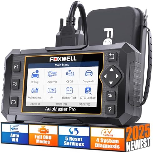 FOXWELL NT614 Elite OBD2 Scanner 4 System Code Reader Scan Engine ABS SRS Transmission, 5 Resets Oil/EPB/ABS Bleeding/SAS/Throttle Live Data, Auto VIN