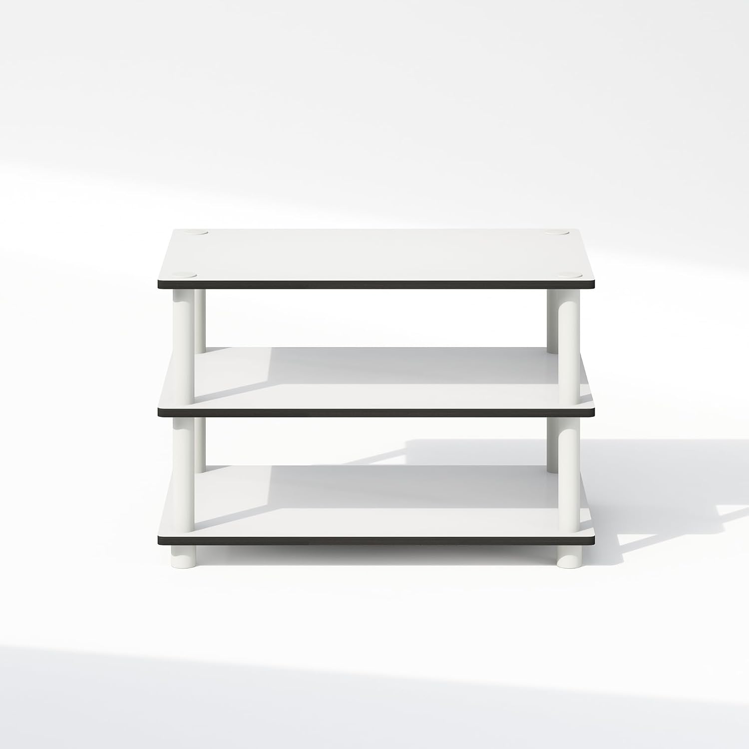 Furinno Turn-S-Tube No Tools 3-Tier Entertainment TV Stands, Dark Cherry and Black