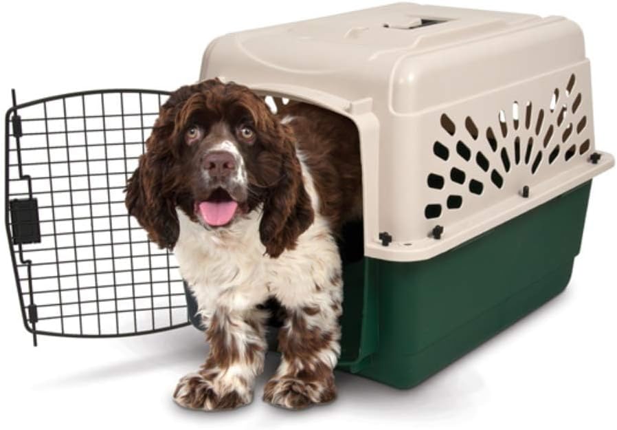 Petmate Ruffmaxx Camouflage Dog Kennel Pet Carrier & Crate 40" (70-90 Lb), Outdoor and Indoor for Large, Medium, and Small Dogs - Made from Recycled Material w/ 360-Degree Ventilation, Made in USA